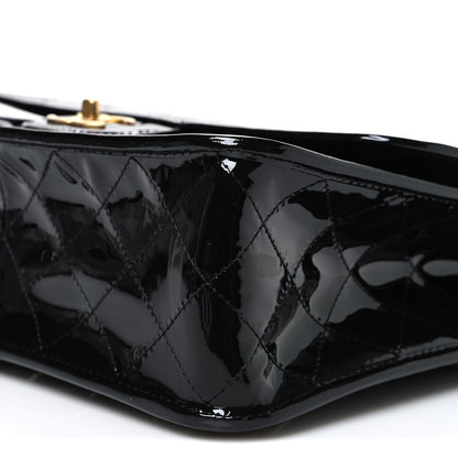 Chanel Patent Quilted Large School Memory Top Handle Flap Black Black 9 of 9