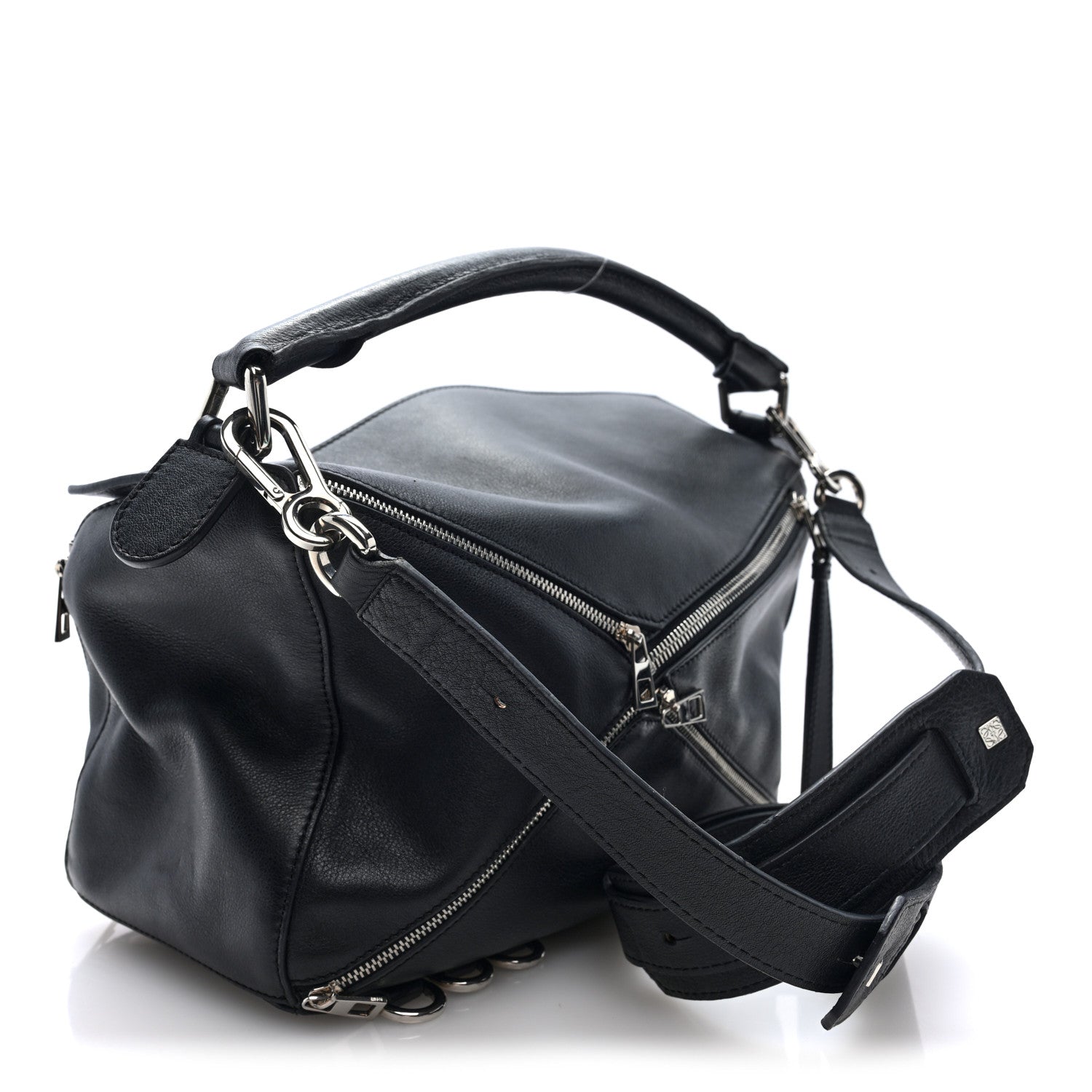Loewe Calfskin Zipper Puzzle Bag Black 2 of 8