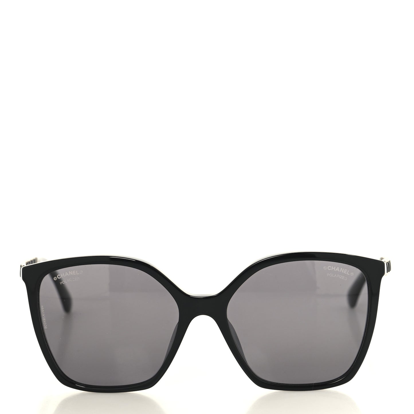 Acetate Calfskin Square Sunglasses 5546-Q-A Black