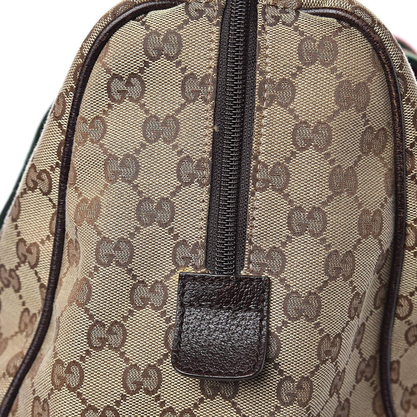 GG Monogram Web Large Collapsible Carry On Duffle Beige Brown