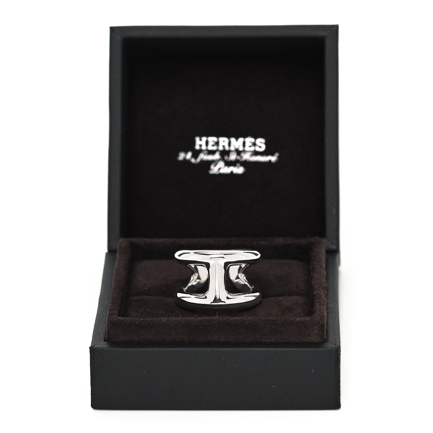 Hermes Sterling Silver PM Osmose Ring 54 6.75 5 of 5