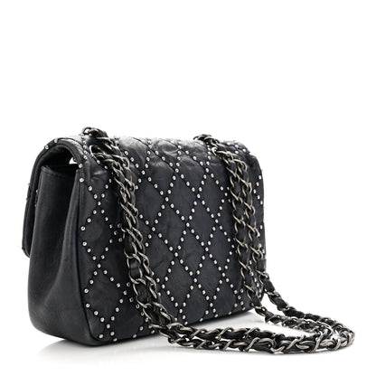 Chanel Washed Lambskin Studded Metal Beauty Flap Navy 3 of 11