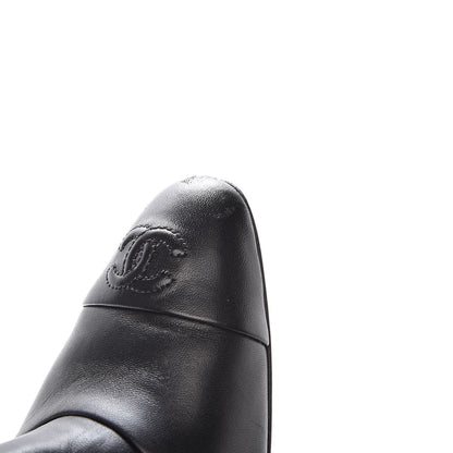 Chanel Lambskin Cap Toe CC Mules 38 Black 13 of 14
