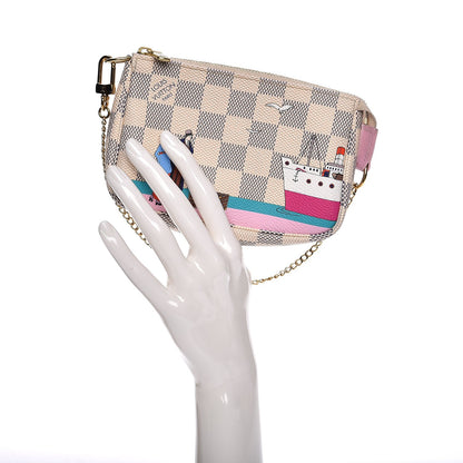 Louis Vuitton Damier Azur 2016 Christmas Animation Mini Pochette Accessories 2 of 8