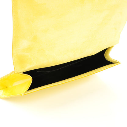Saint Laurent Patent Calfskin Monogram Large Belle De Jour Clutch Yellow 5 of 7