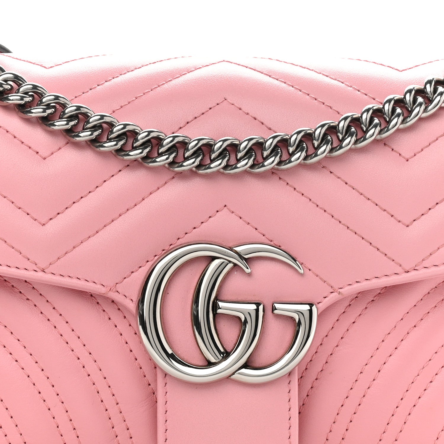 Gucci Calfskin Matelasse Small GG Marmont Shoulder Bag Wild Rose 12 of 15