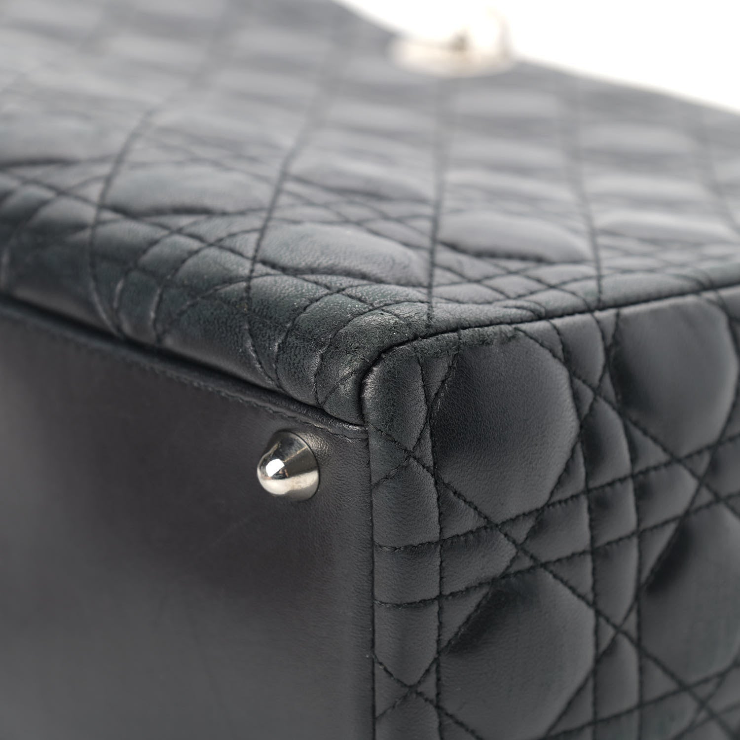 Christian Dior Lambskin Cannage Large Lady Dior Black 10 of 14