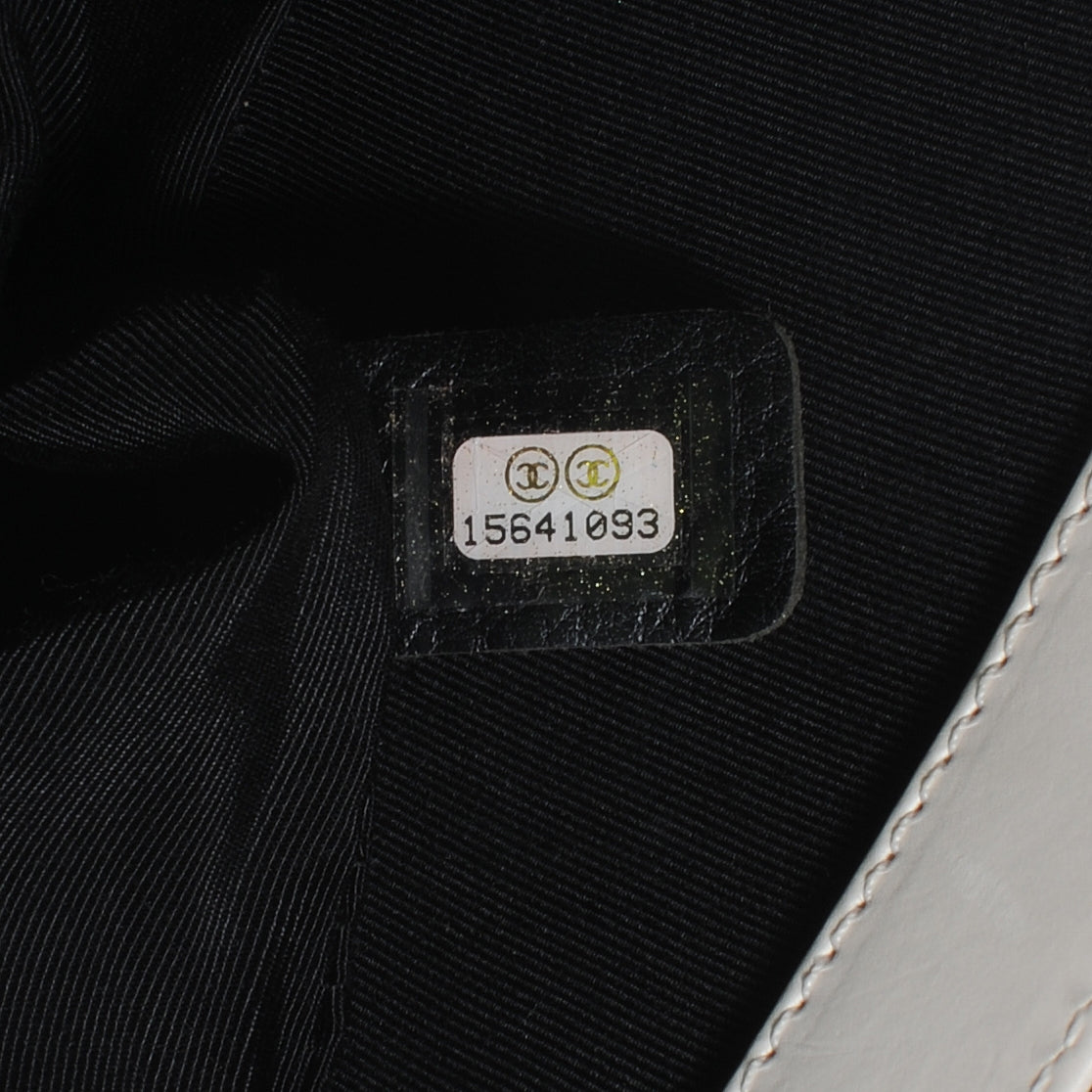 Chanel Glazed Calfskin Medium Boy Flap Black White 8 of 8
