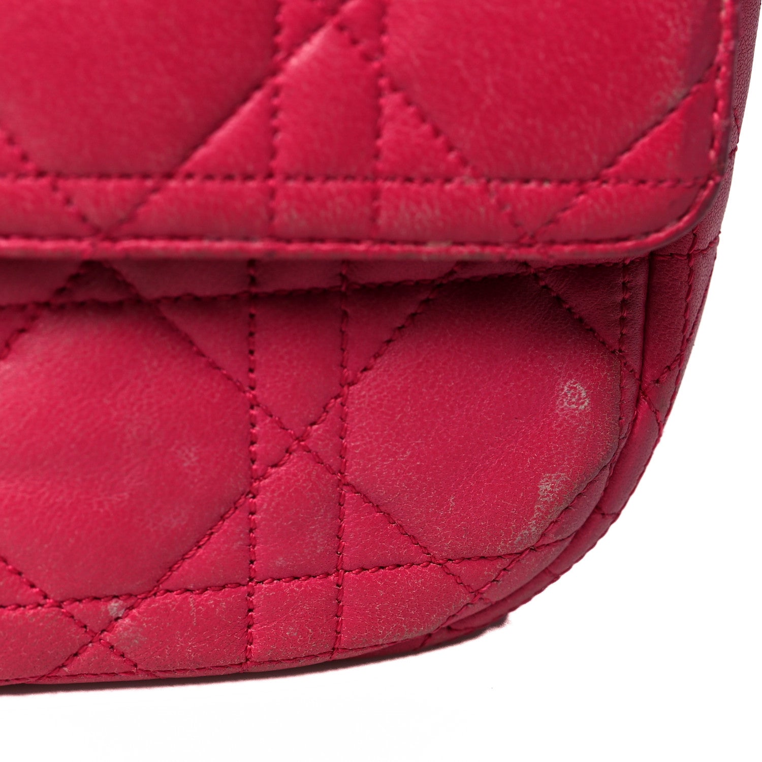 Christian Dior Lambskin Cannage Miss Dior Promenade Pouch Fuchsia 14 of 21
