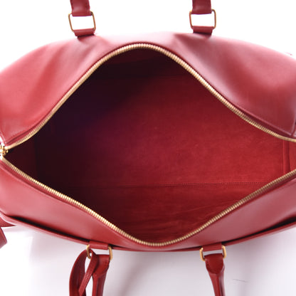 Saint Laurent Calfskin Classic Duffle 12 Red 5 of 14