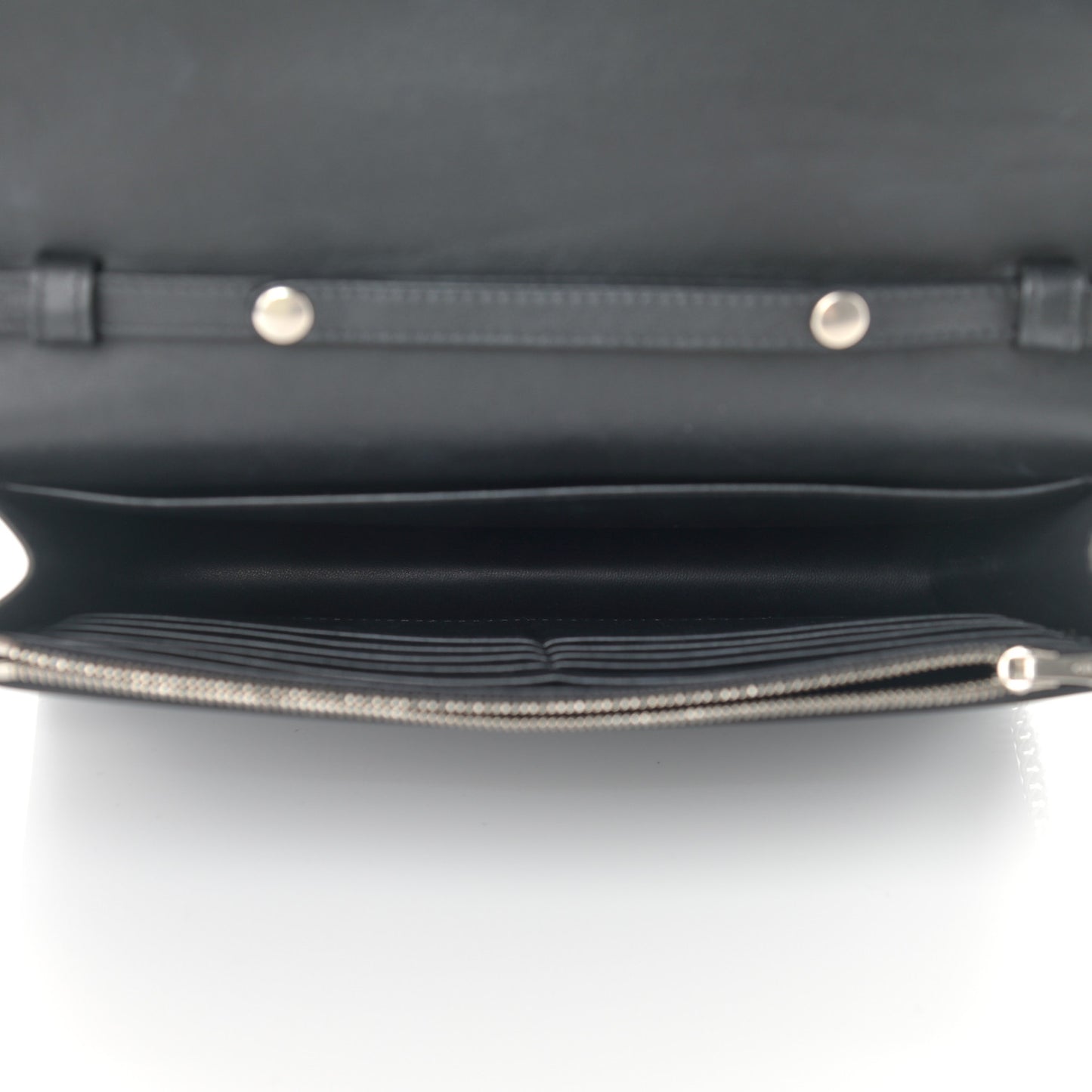 Lizard Smooth Lambskin Frame Evening Chain Clutch Black