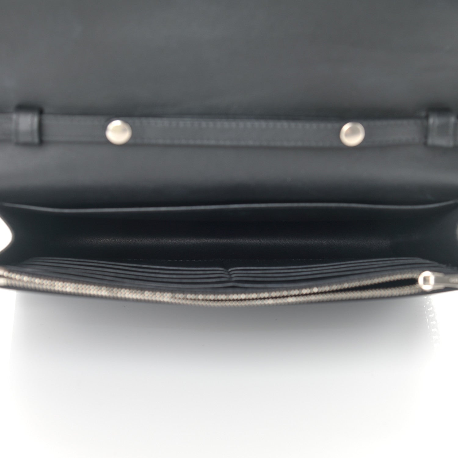 Celine Lizard Smooth Lambskin Frame Evening Chain Clutch Black 4 of 10