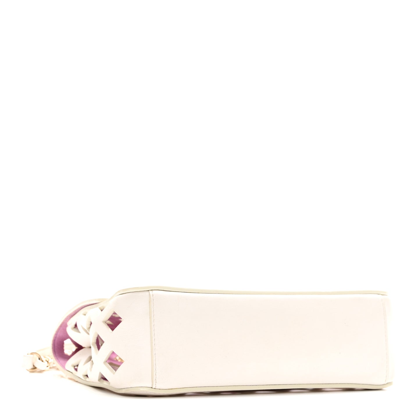 Lambskin Small Sea Through Flap White Multicolor