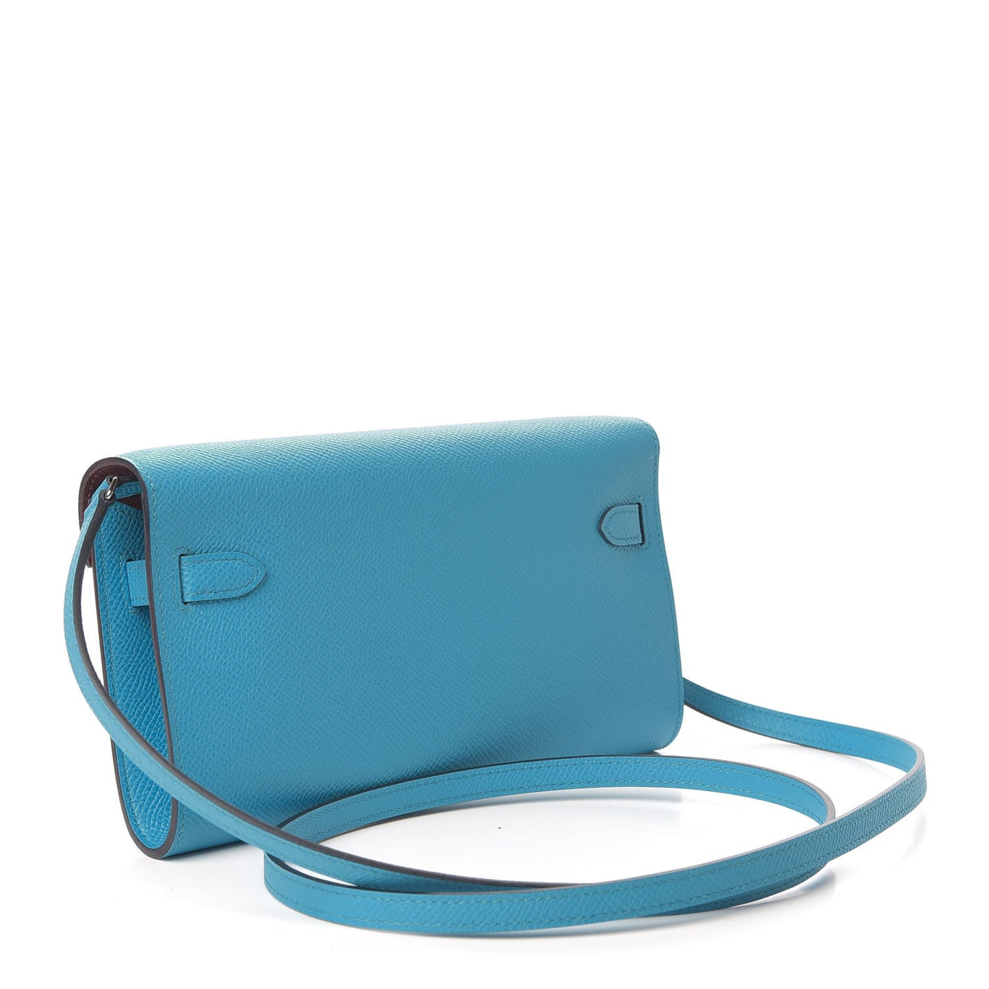 Epsom Kelly Wallet To Go Bleu Frida Bordeaux