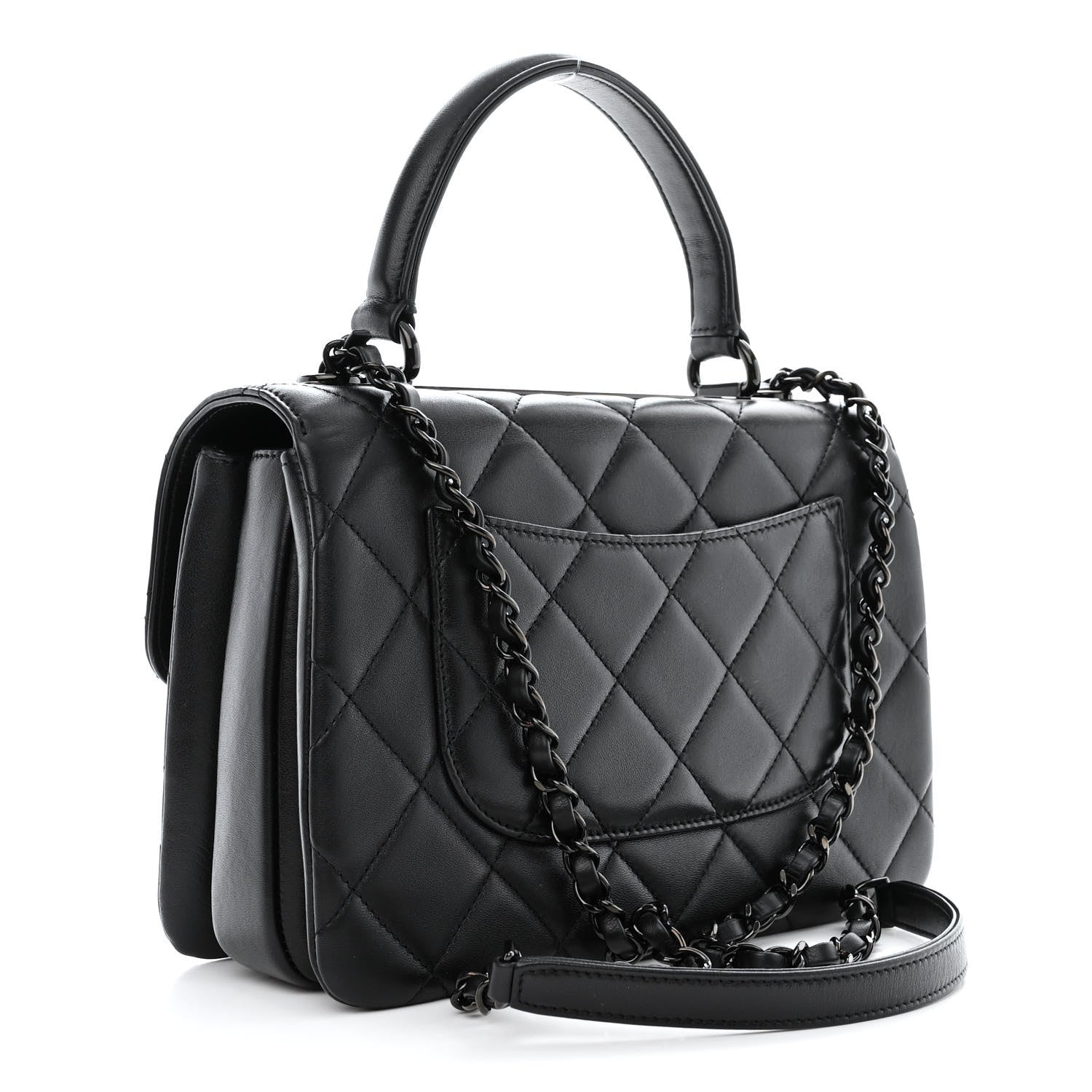 Chanel Lambskin Quilted Small Trendy CC Dual Handle Flap Bag So Black 3 of 11