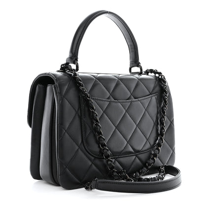 Chanel Lambskin Quilted Small Trendy CC Dual Handle Flap Bag So Black 3 of 11
