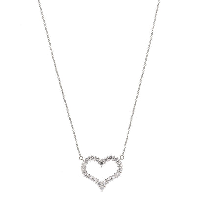 Tiffany Platinum Diamond 1.96ctw Heart Pendant Necklace 1 of 5