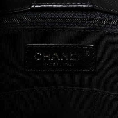 Chanel Lambskin Quilted Large Drawstring Bag Black 6 of 12