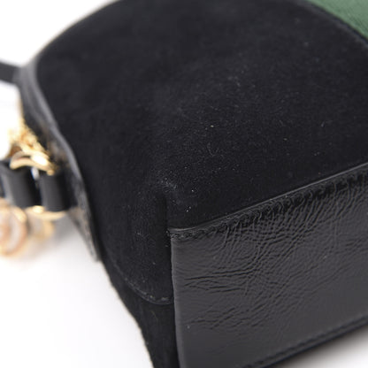Gucci Suede Patent Web GG Small Ophidia Dome Shoulder Bag Black 10 of 10