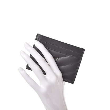 Saint Laurent Calfskin Y Quilted Monogram LouLou Credit Card Case Asphalt 2 of 10