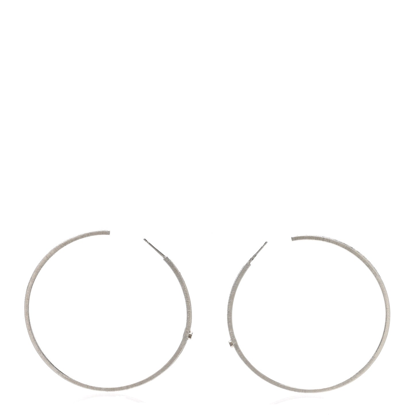 Crystal CC Large Hoop Earrings Grey Silver
