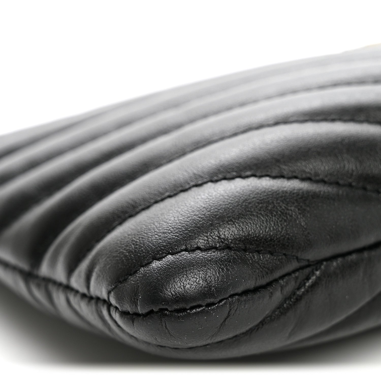 Saint Laurent Calfskin Matelasse Chevron Monogram Pouch Black 9 of 11