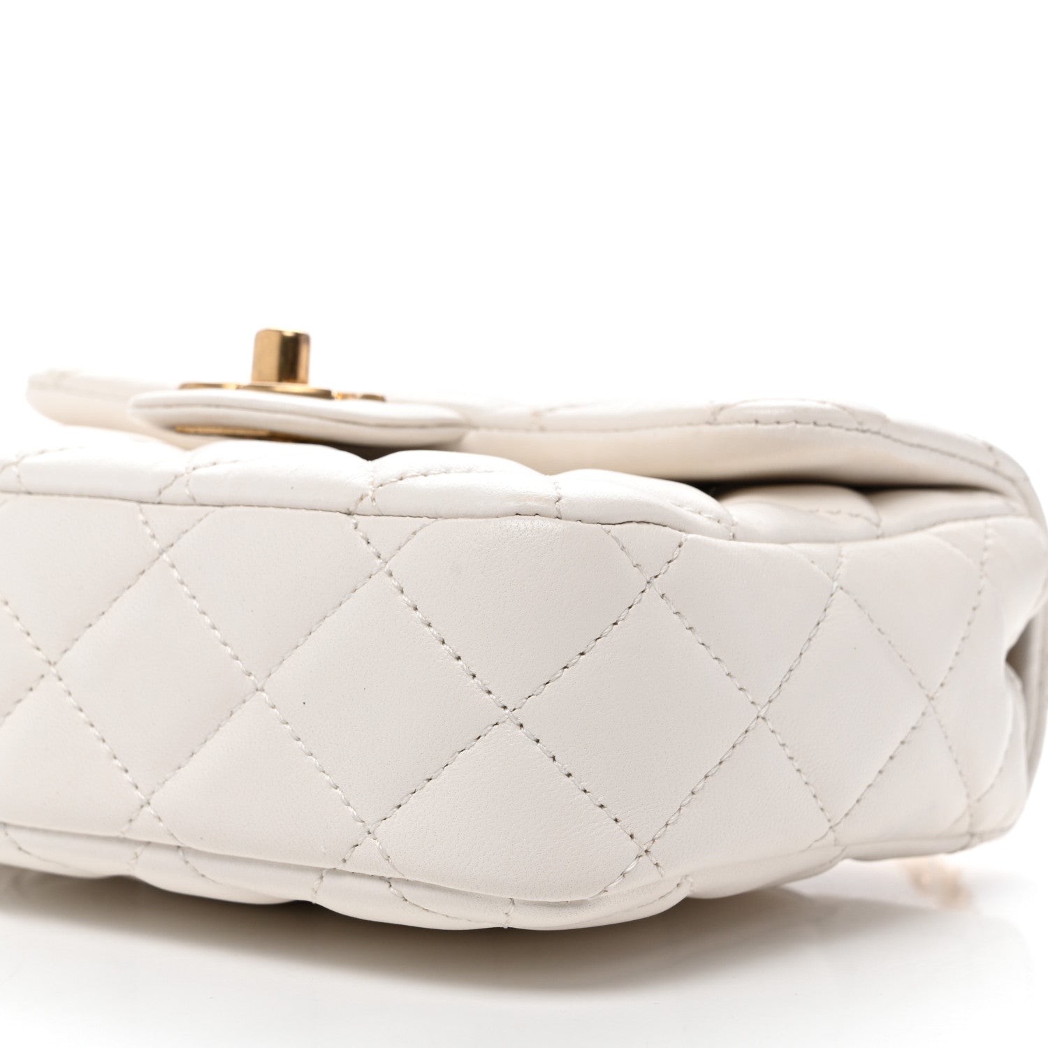 Chanel Lambskin Enamel Quilted Mini Coco Hearts Square Flap White 9 of 10