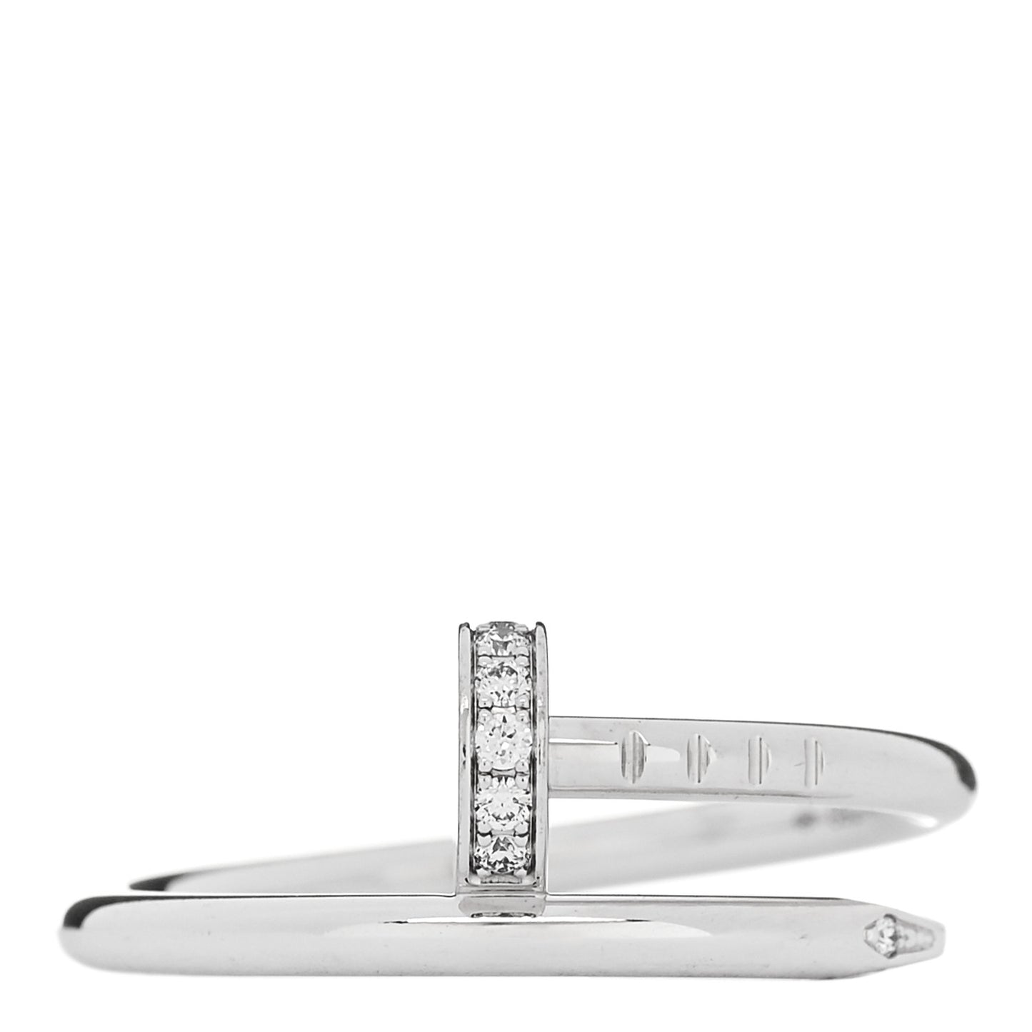 18K White Gold Diamond Small Juste Un Clou Ring 51 5.75