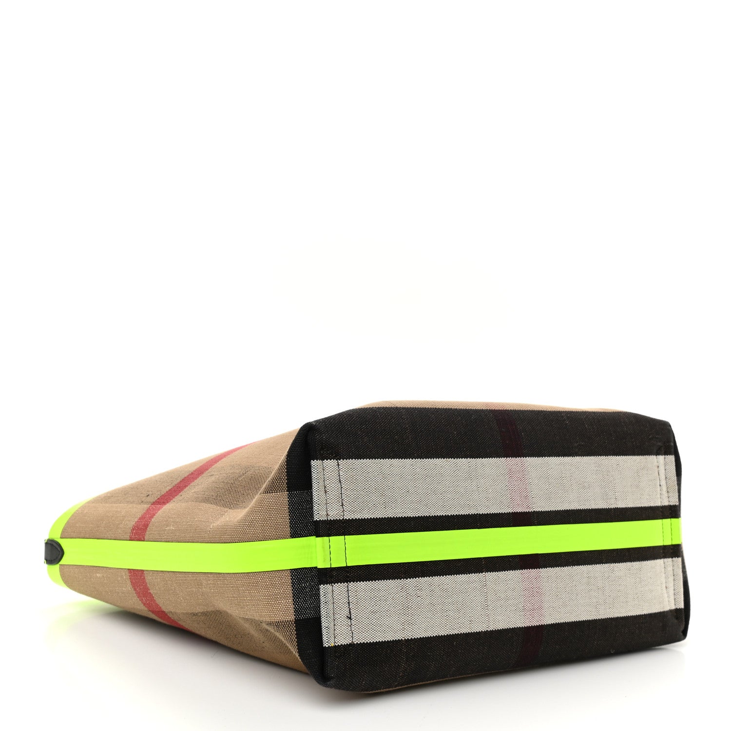 Burberry Canvas Mega Check The Giant Reversible Tote Black Neon Yellow 4 of 10