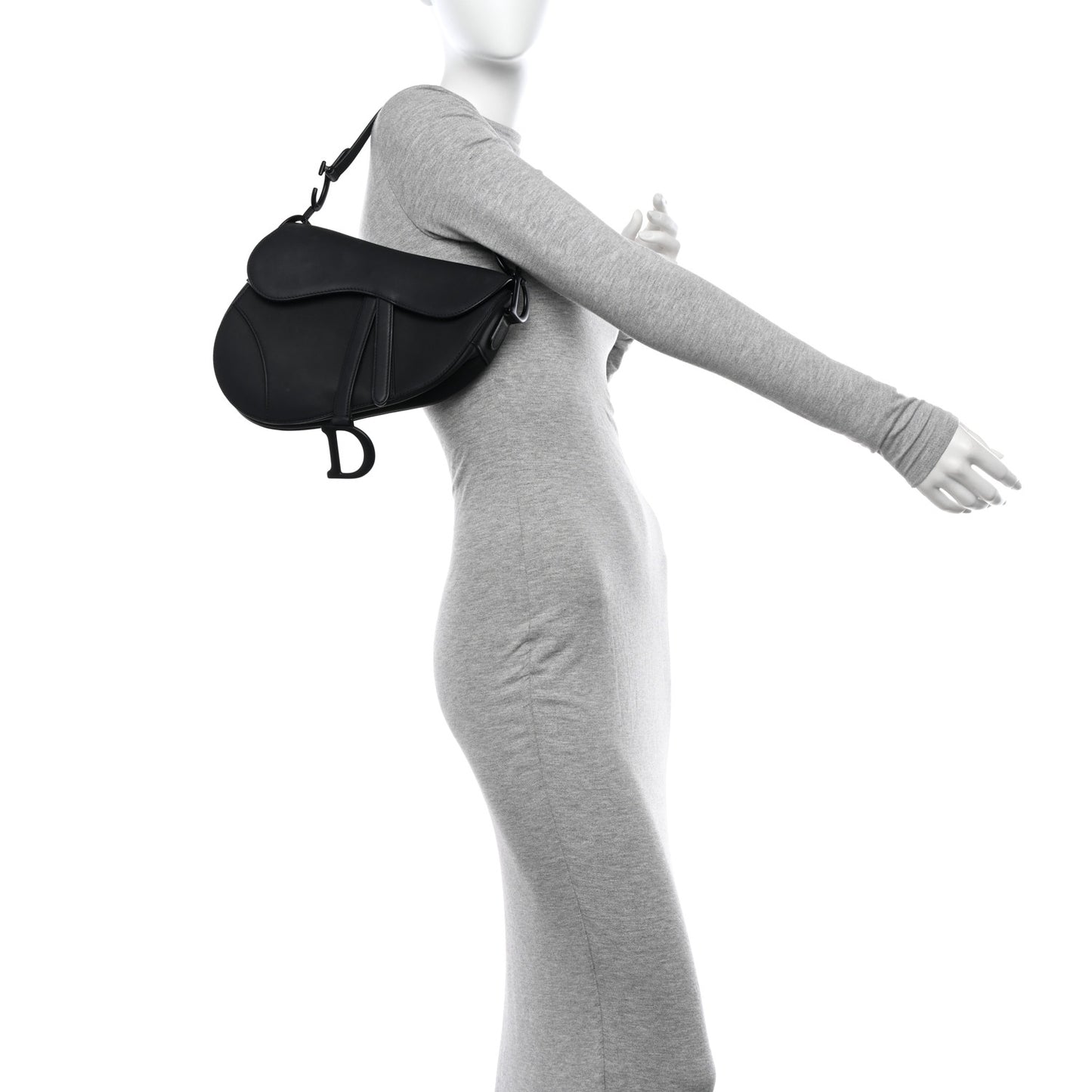 Ultra Matte Calfskin Saddle Bag Black