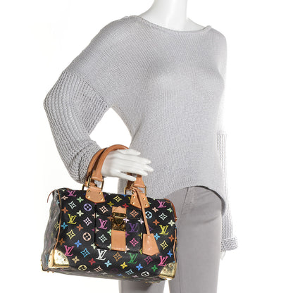 Louis Vuitton Monogram Multicolor Speedy 30 Black 2 of 7