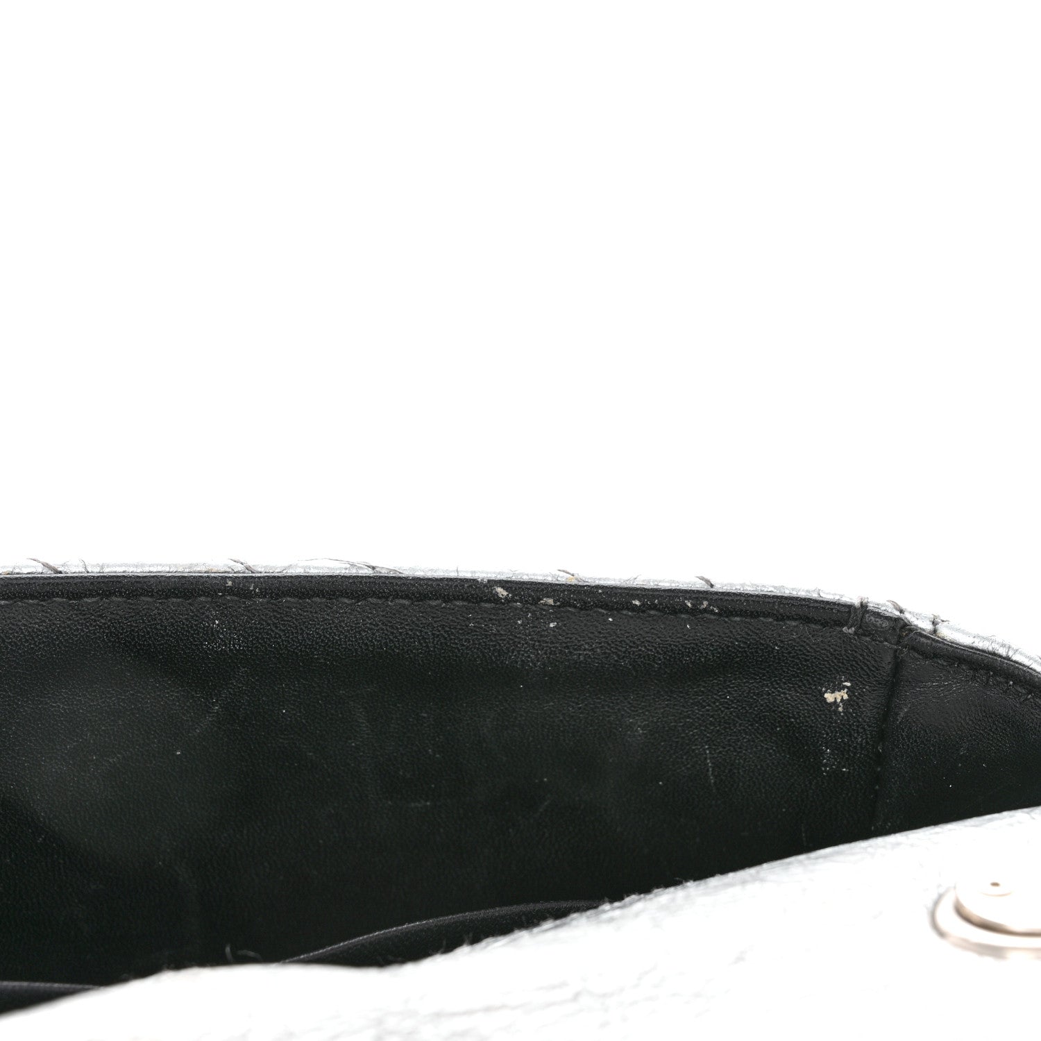 Balenciaga Metallic Arena Calfskin Logo Matelasse BB Chain Wallet Argent 10 of 11