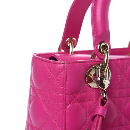 Christian Dior Lambskin Cannage Small Lucky Badges My Lady Dior Magenta 11 of 14