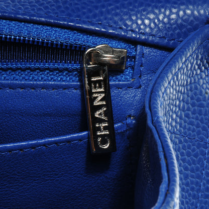 Chanel Caviar Maxi Single Flap Blue Fonce 9 of 10