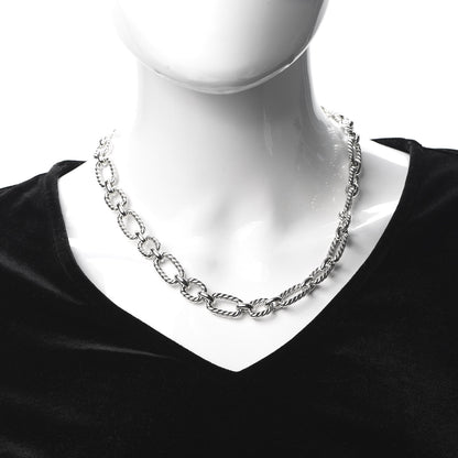 David Yurman Sterling Silver 12.5mm Cushion Link Chain Necklace 2 of 5