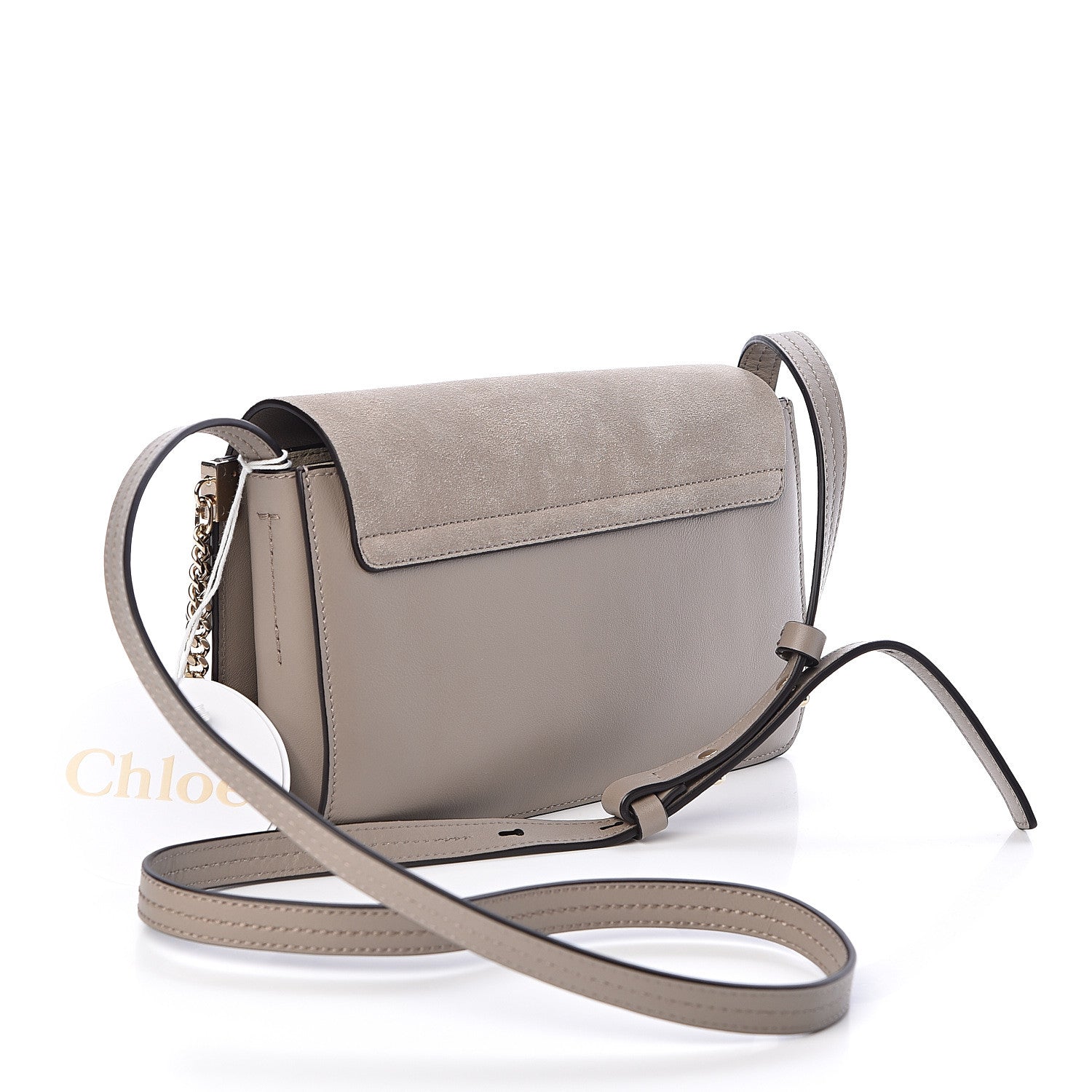 Chloe Suede Calfskin Small Faye Shoulder Bag Motty Grey 3 of 9