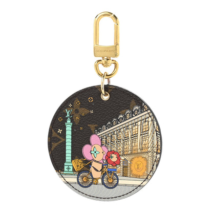 Louis Vuitton Monogram 2022 Christmas Animation Paris Bag Charm Key Ring Pink 1 of 4