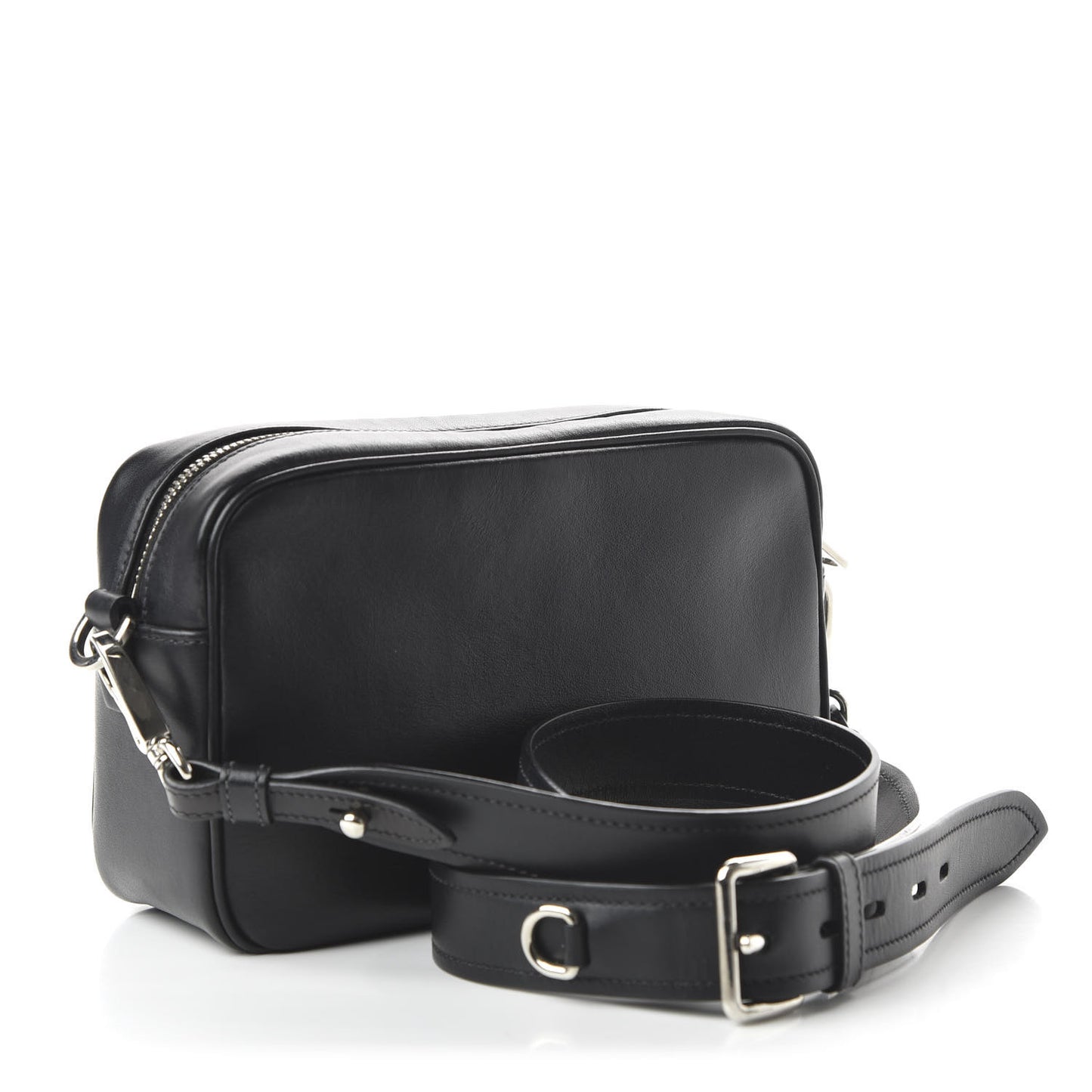 City Calf Banana Print Camera Bag Black Fuchsia