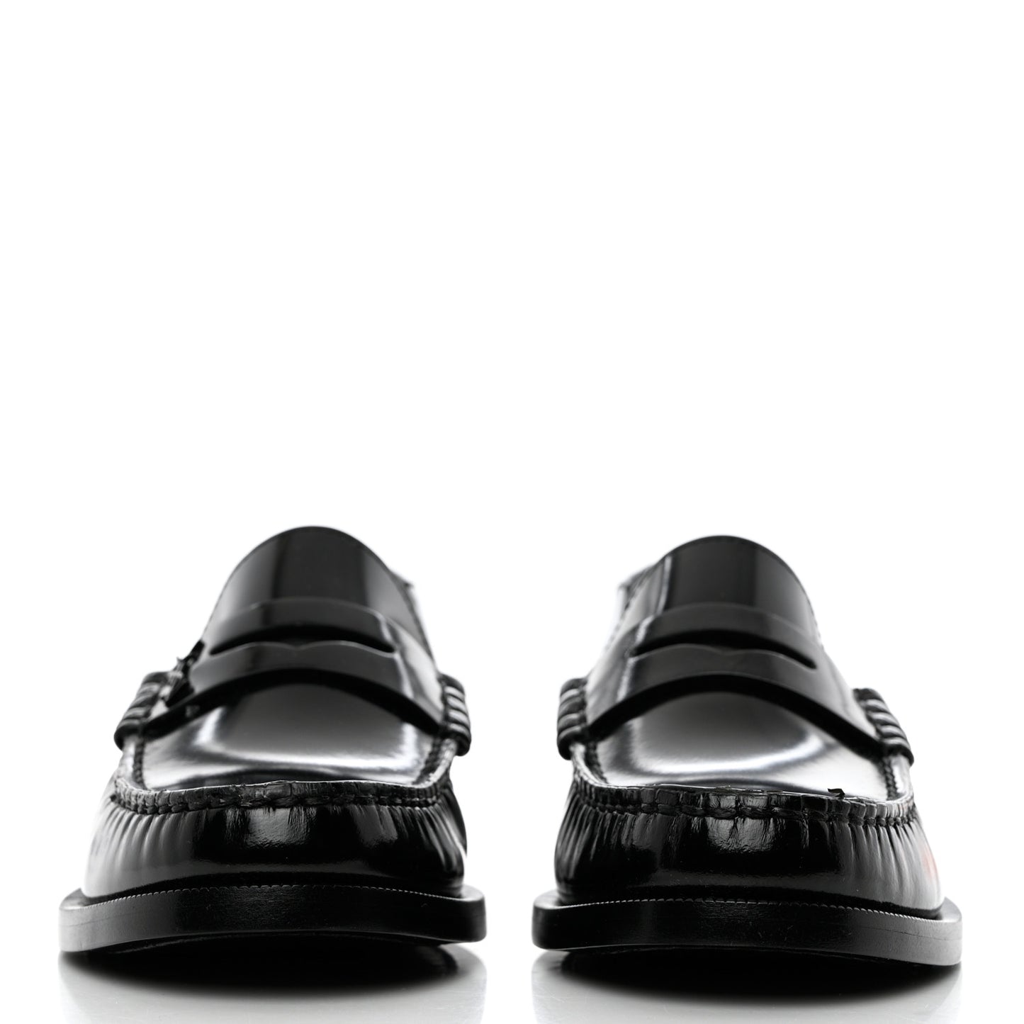 Calfskin Penny Loafers 36 Black