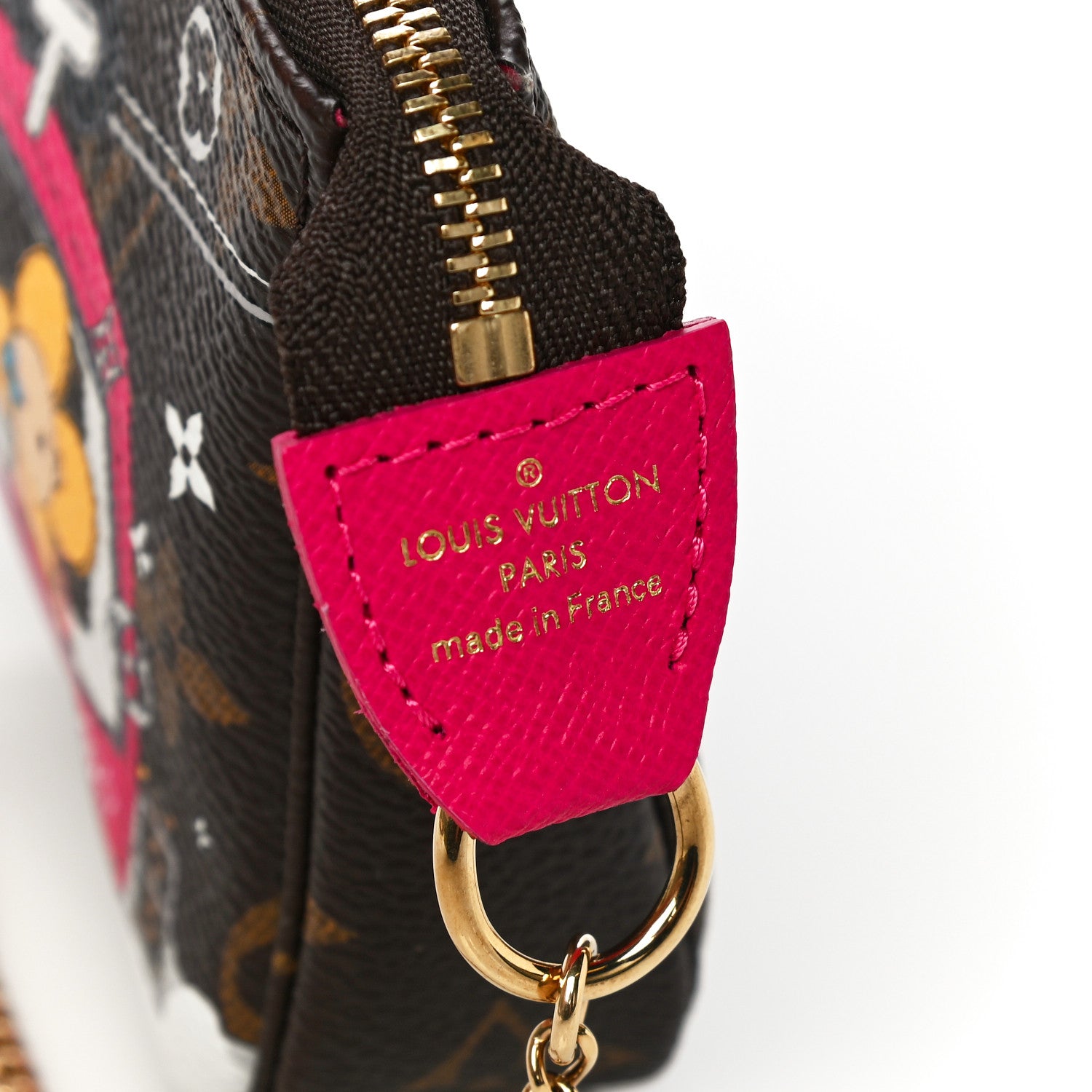 Louis Vuitton Monogram 2019 Christmas Animation Mini Courchevel Pochette Accessories Fuchsia 6 of 11