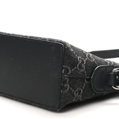 Gucci Denim Cuoio Harness GG Monogram Small Ophidia Dome Shoulder Bag Black Medium Grey 10 of 10