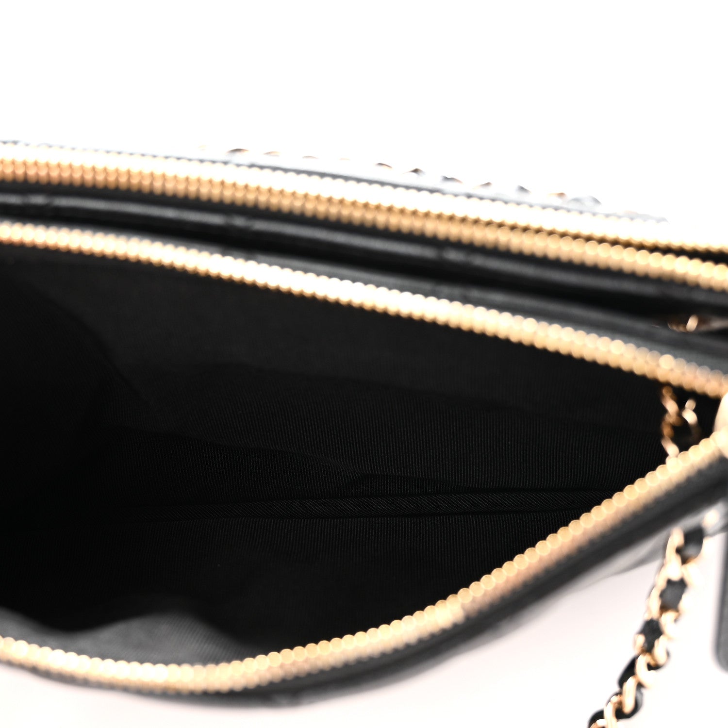 Chanel Shiny Lambskin Quilted Medium Double Case With Strap Black 6 of 11