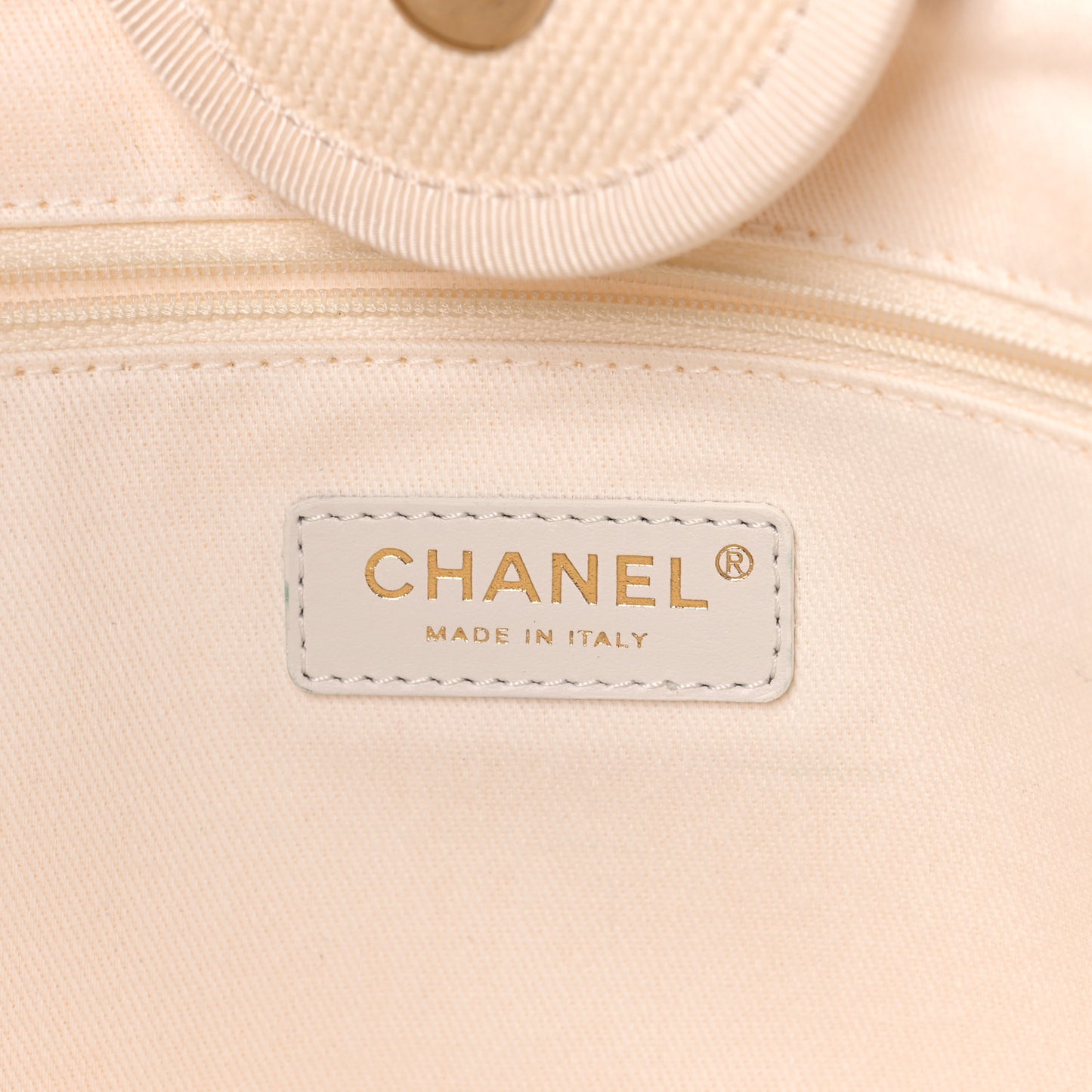 Canvas Pearl Medium Deauville Tote Ecru Beige