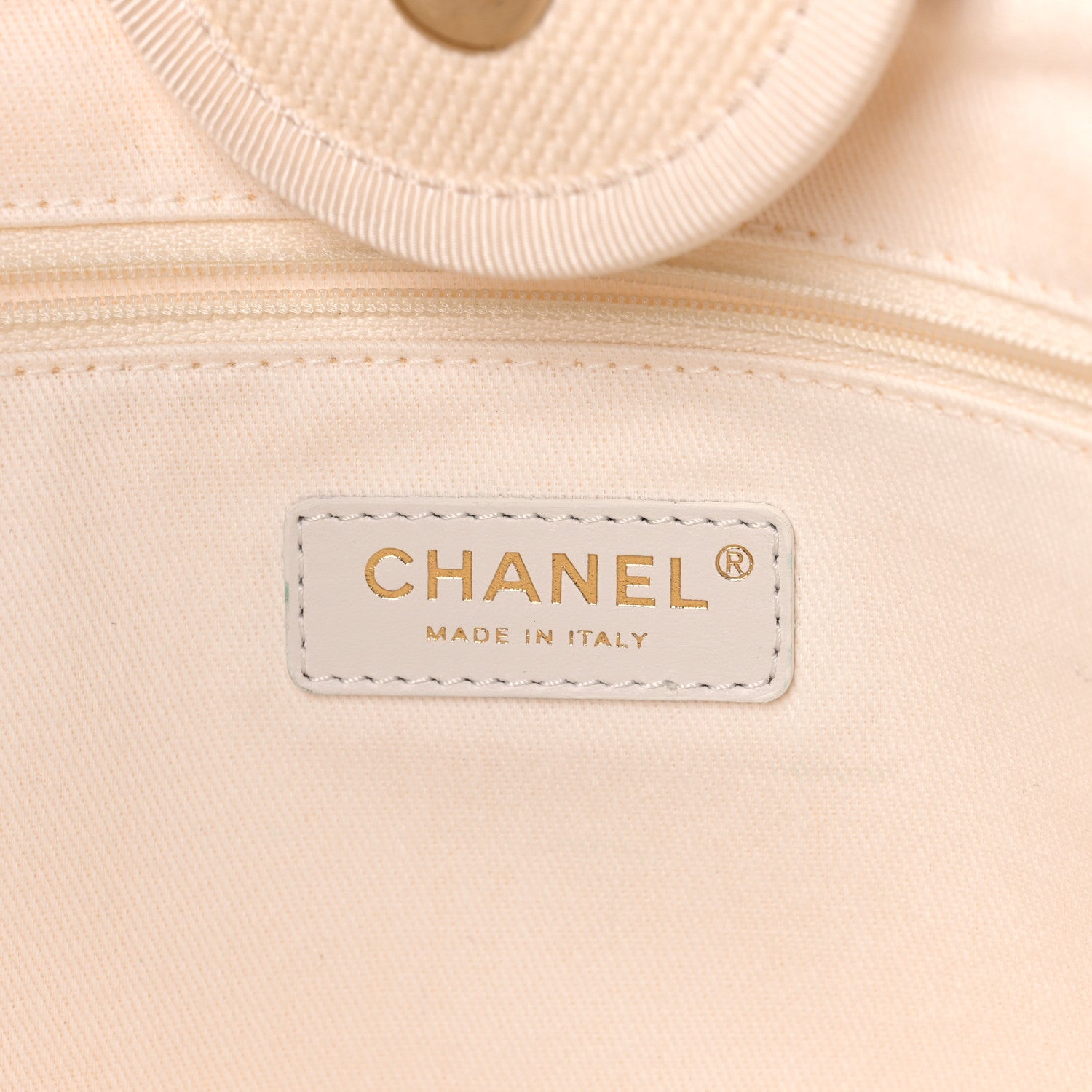 Chanel Canvas Pearl Medium Deauville Tote Ecru Beige 6 of 11