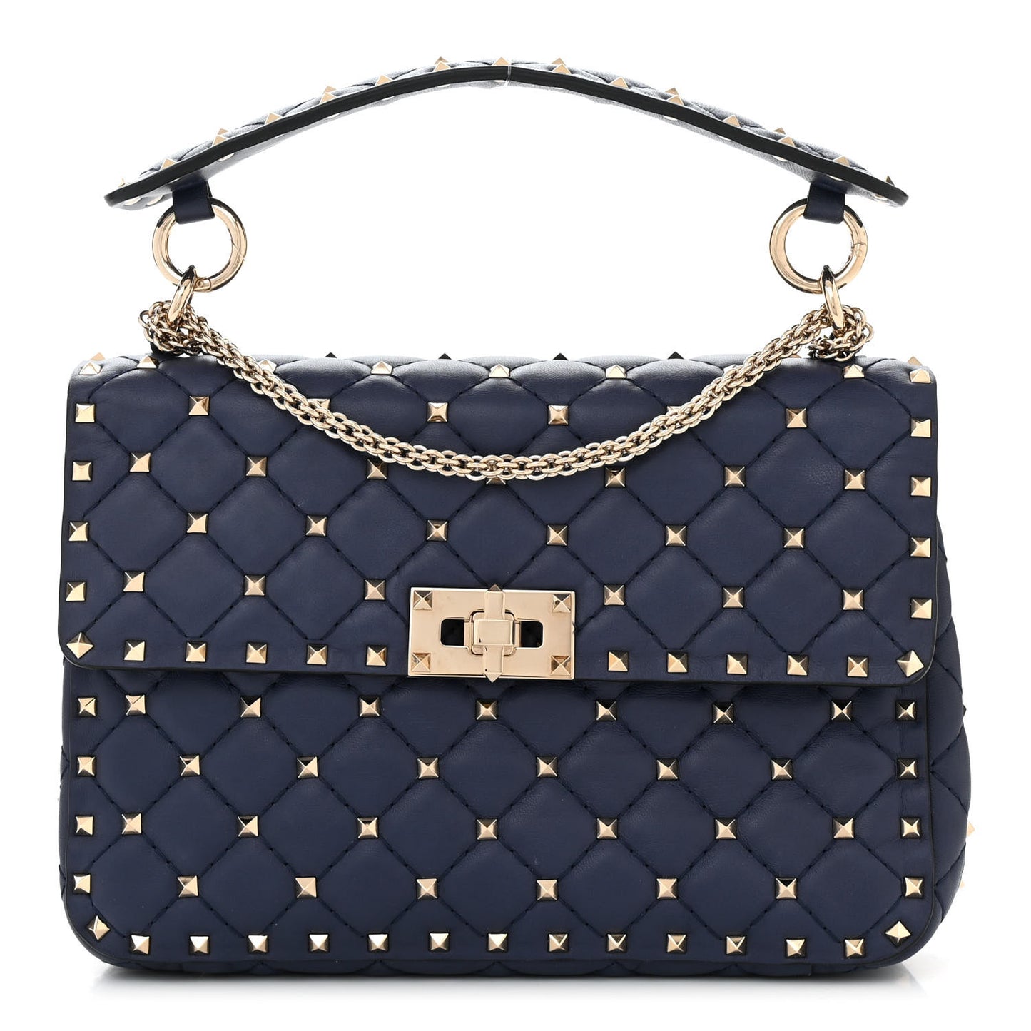 Nappa Medium Rockstud Spike Shoulder Bag Angel