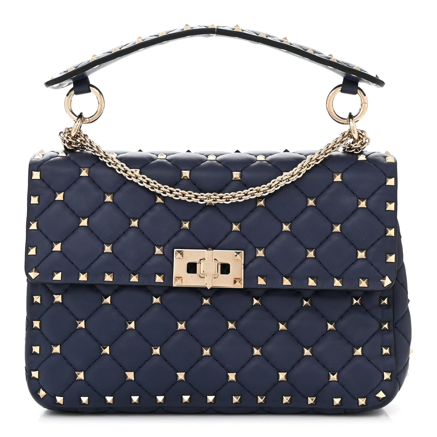 Valentino Garavani Nappa Medium Rockstud Spike Shoulder Bag Angel 1 of 9