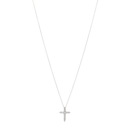 Roberto Coin 18K White Gold Diamond Tiny Treasures Tapered Cross Pendant Necklace 1 of 4