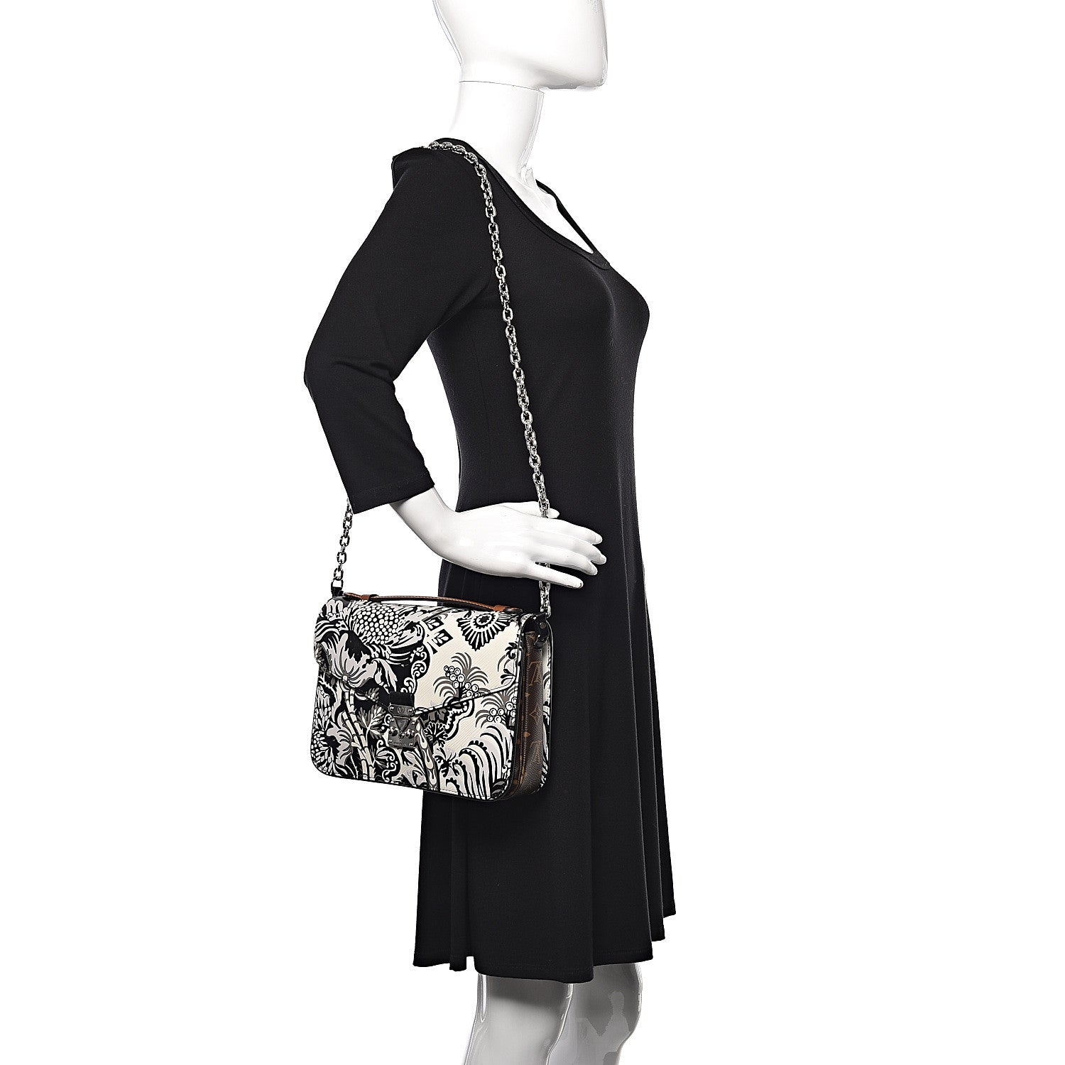 Louis Vuitton Epi Monogram Floral Pochette Metis Black White 2 of 10