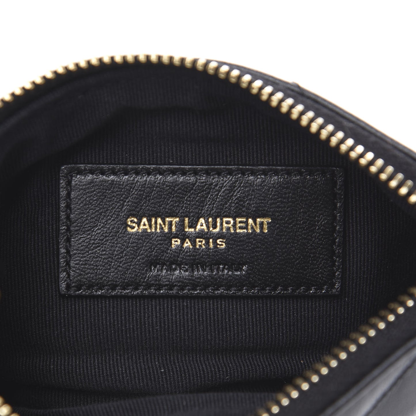 Calfskin Matelasse Monogram Key Pouch Black