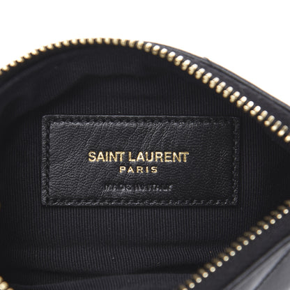 Saint Laurent Calfskin Matelasse Monogram Key Pouch Black 5 of 6